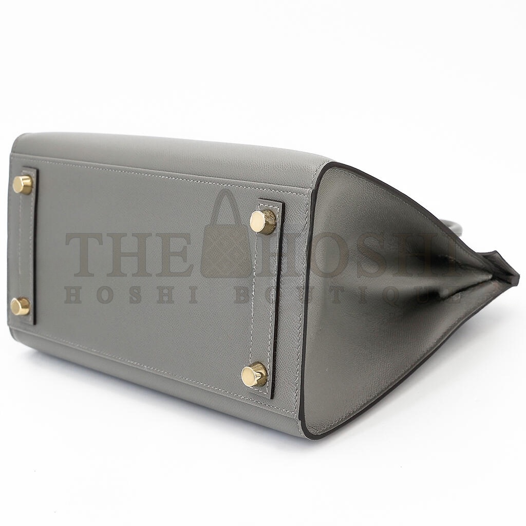 H**me5 BIRKIN 25 OUTSEAM 0L GRIS MEYER CUMULONIMBUS GRAY LEATHER GOLD BUTTON 9117444335 (25*20*13cm) Master Quality